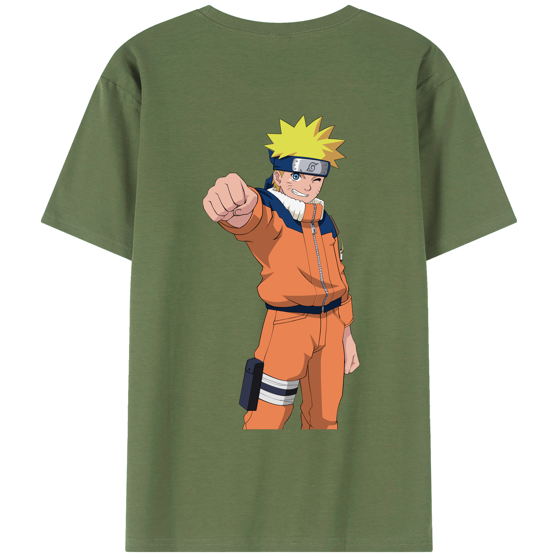 （画像用） NARUTO -ナルト- うずまき ナルト Uzumaki Naruto 綿100％ メンズ半袖Tシャツ（バックプリント） 通気性